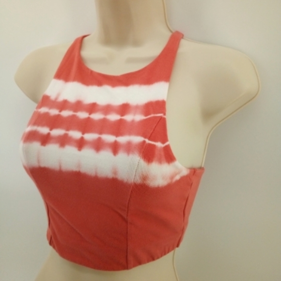Aerie Chill Play Move Cotton Blend XS Orange Tie Dye Sports Bra Top - Picture 2 of 9
